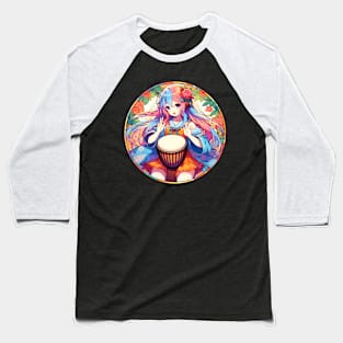 Djembe Manga girl Baseball T-Shirt